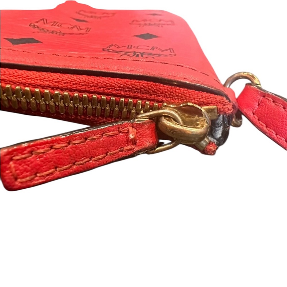 Y2K MCM Visetos Liz Shopper Tote Pouch Leather Monogram Logo Clutch Shoulder Bag - Picture 9 of 10